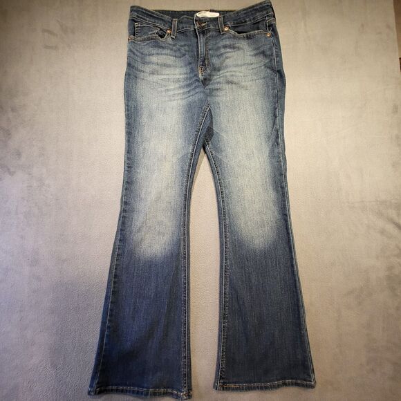 Levis Signature True Boot Womens 12 Blue Jean Mid Rise Dark Wash Stretch Denim - Picture 1 of 12